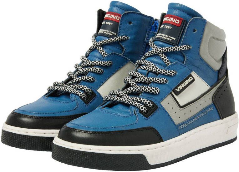 Vingino Duncan Mid leren sneakers blauw