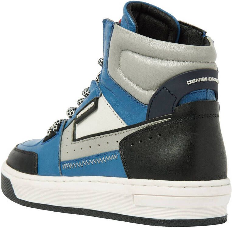 Vingino Duncan Mid leren sneakers blauw