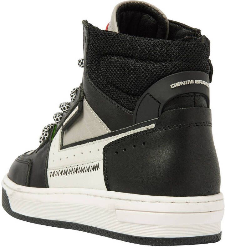 Vingino Duncan Mid leren sneakers zwart