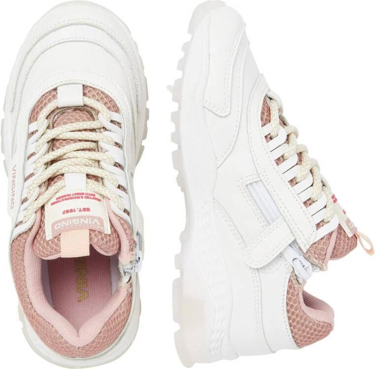 Vingino Fenna II leren sneakers wit roze