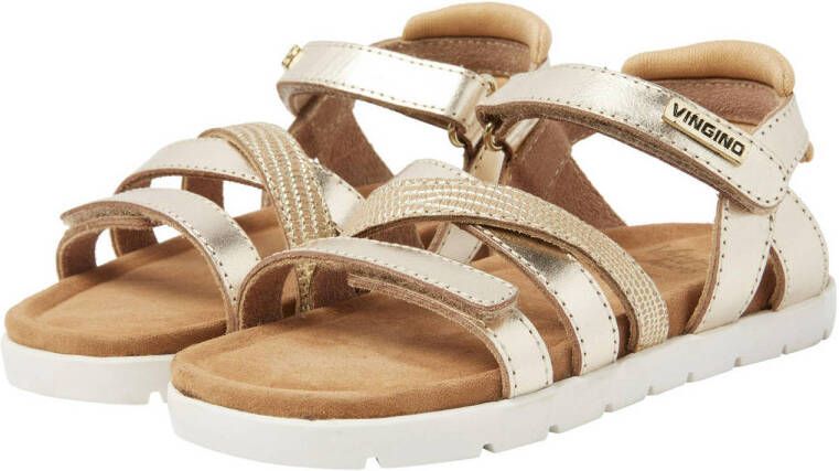 Vingino Florence leren sandalen goud metallic