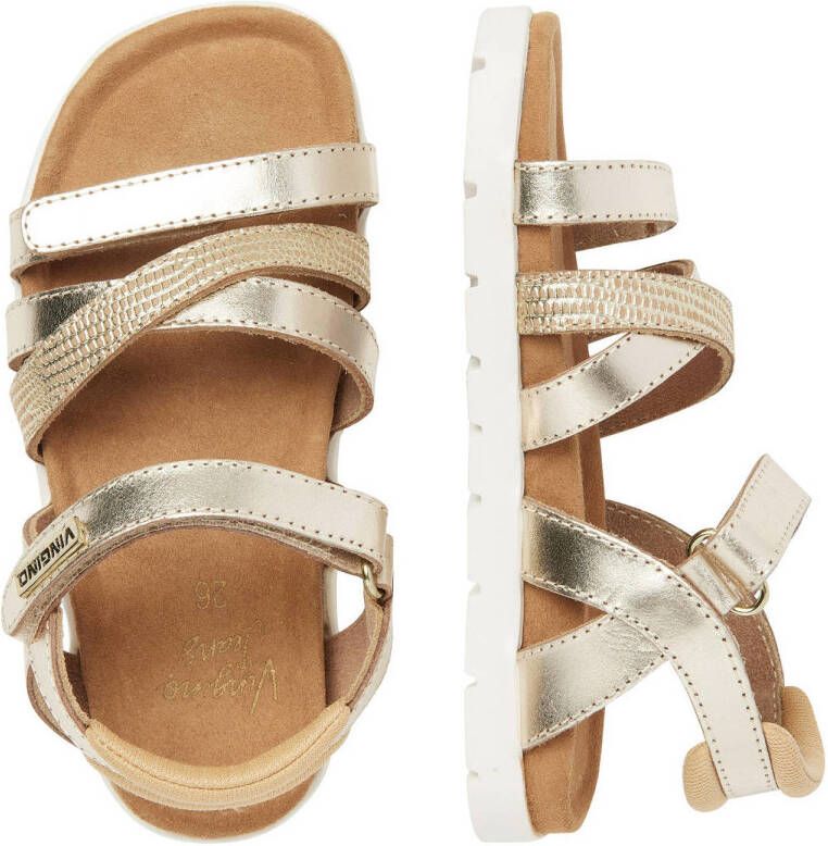 Vingino Florence leren sandalen goud metallic