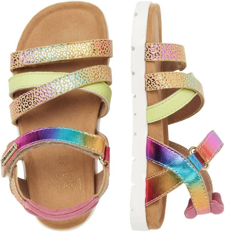 Vingino Florence leren sandalen roze multi