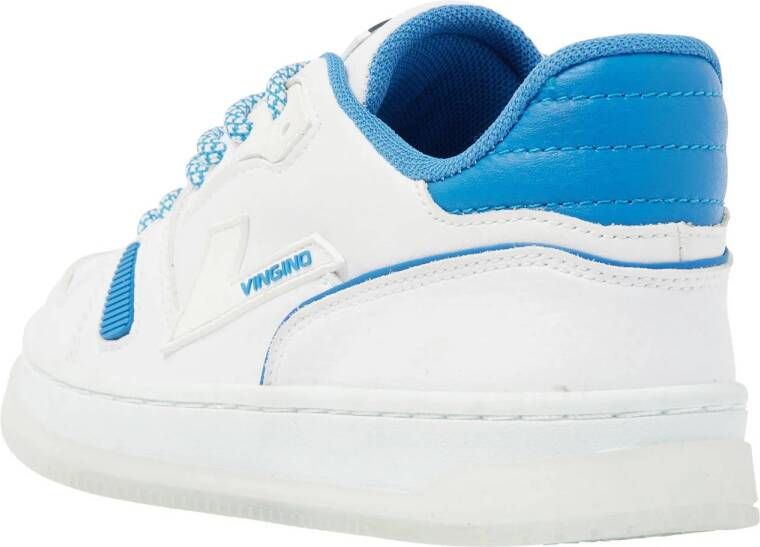 Vingino Joshua Low leren sneakers wit blauw