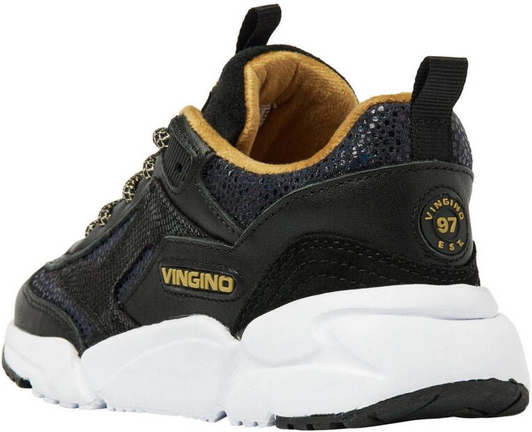 Vingino leren sneakers zwart