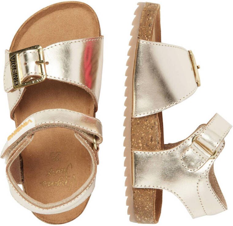 Vingino Lucy leren sandalen goud metallic