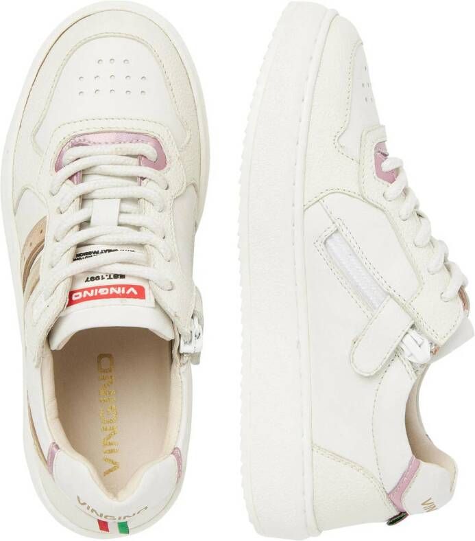 Vingino Odette Low leren sneakers wit goud