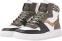 Vingino Senne Mid hoge leren sneakers met panterprint wit multi - Thumbnail 6