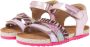 VINGINO Vikki leren sandalen met dierenprint roze Meisjes Leer Dierenprint 33 - Thumbnail 1