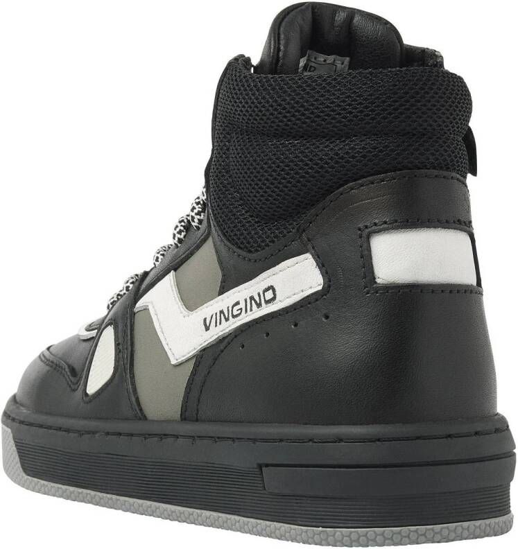 Vingino Yari leren sneakers zwart