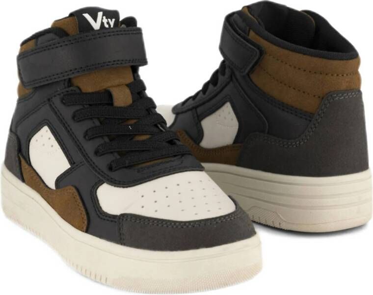 Vty sneakers zwart wit camel