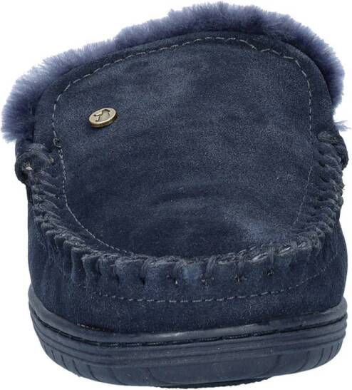 Warmbat Australia Grizzly suède pantoffels donkerblauw