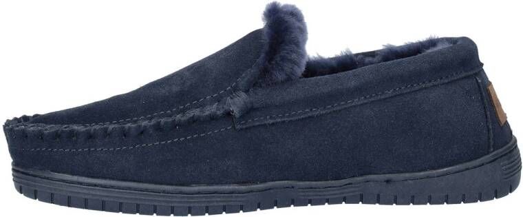 Warmbat Australia Grizzly suède pantoffels donkerblauw