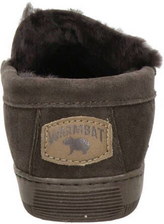 Warmbat Australia Grizzly suède pantoffels donkerbruin