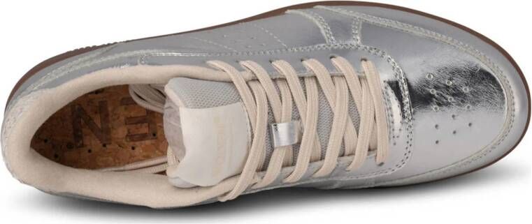 Woden Bjork leren sneakers zilver