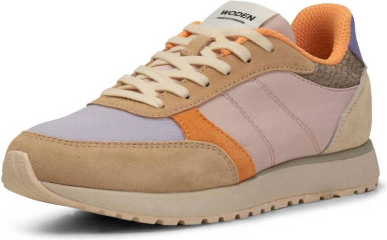 Woden Ronja suède sneakers lichtroze