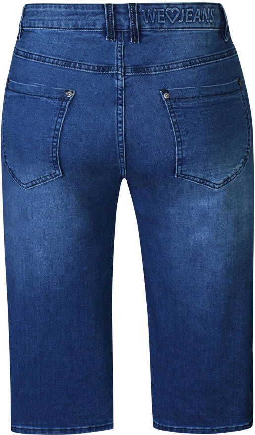 Zhenzi high waist slim fit short medium blue denim