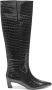 Fabienne Chapot Strega Boot lakleren hoge laarzen met crocoprint zwart - Thumbnail 1