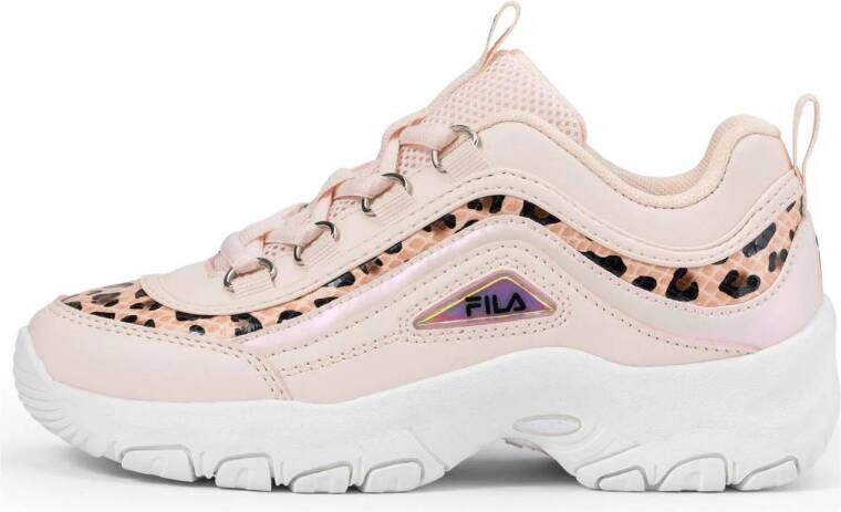 Fila Strada A sneakers dierenprint lichtroze zwart Meisjes Mesh Dierenprint 30