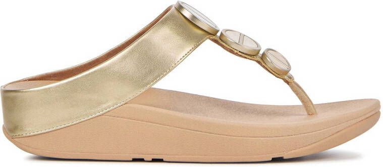 FitFlop Halo Metallic-Trim Toe-Post Sandals BRUIN