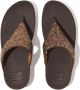 FitFlop Lulu Glitter Toe Thongs PU Glitter Teenslippers donkerbruin - Thumbnail 1