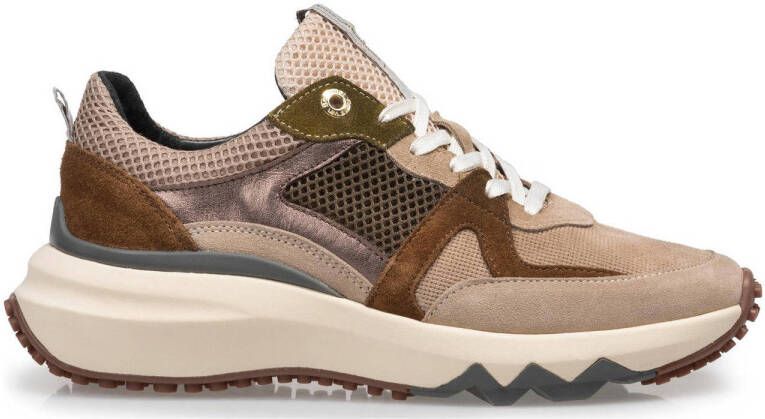 Floris van Bommel Sneakers Dames Lage sneakers Damesschoenen Suède SFW-10111 combi Taupe