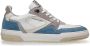 Floris van Floris van Bommel van Floris van Bommel Sneakers Heren Lage sneakers Herenschoenen Leer SFM-10201 Wit blauw - Thumbnail 2