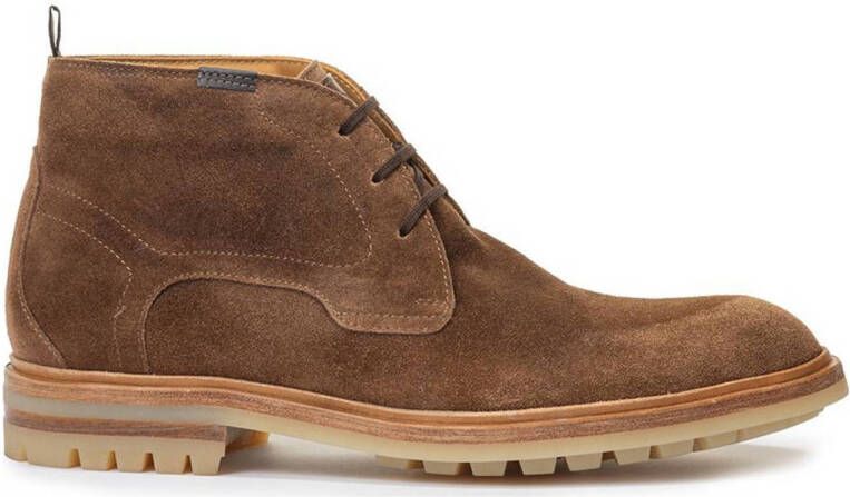 Floris van Bommel De Hamer 01.02 suède veterboots cognac