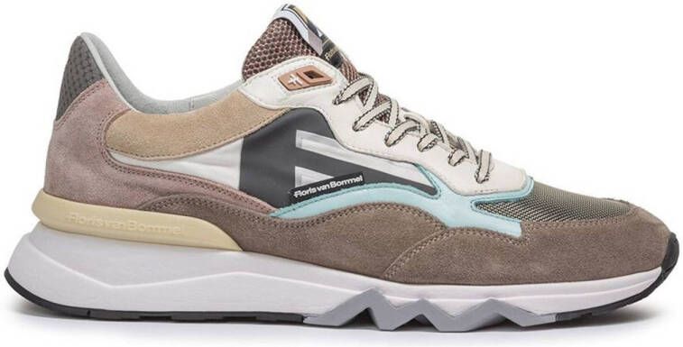 FLORIS VAN BOMMEL Lage Sneakers Heren Sfm-10136 De Zager Maat: 47 Materiaal: Leer Kleur: Taupe