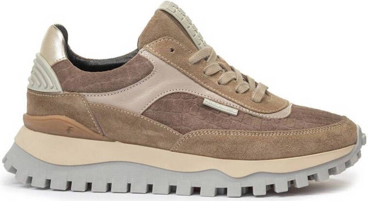 Floris van Bommel Taupe Lage Top Sneakers Grommi 01.00 Beige Dames