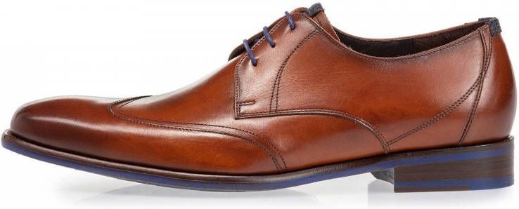 Floris van Bommel leren veterschoenen cognac