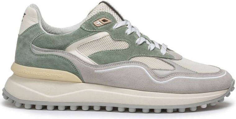 FLORIS VAN BOMMEL Lage Sneakers Heren Sfm-10159 Maat: 48⅔ Materiaal: Leer Kleur: Groen