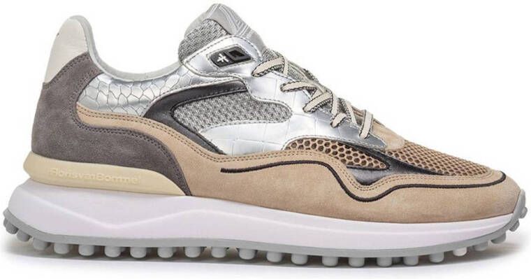 FLORIS VAN BOMMEL Lage Sneakers Heren Sfm-10206 Noppi Maat: 41⅓ Materiaal: Suède Kleur: Zilver