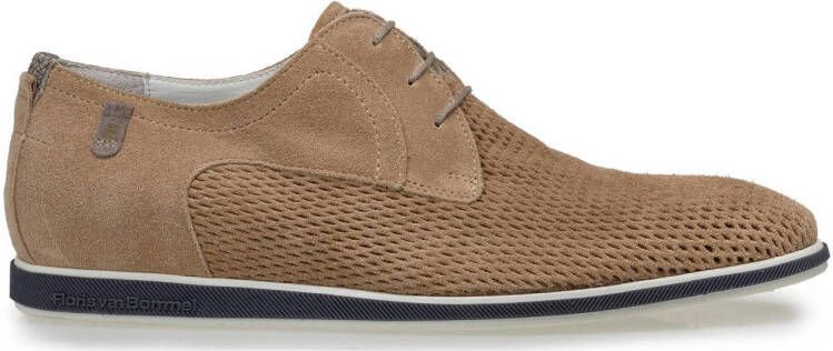 Floris van Bommel Presli 02.20 suède veterschoenen camel