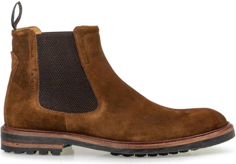 Floris van Bommel Rocki 03.17 suède chelsea boots cognac