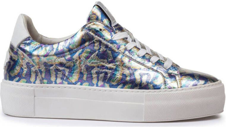 Floris van Bommel Vinni 05.40 leren sneakers blauw paars metallic