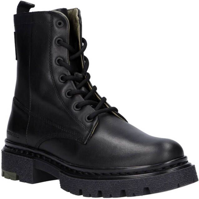 G-STAR Kafey Biker High W leren veterboots zwart