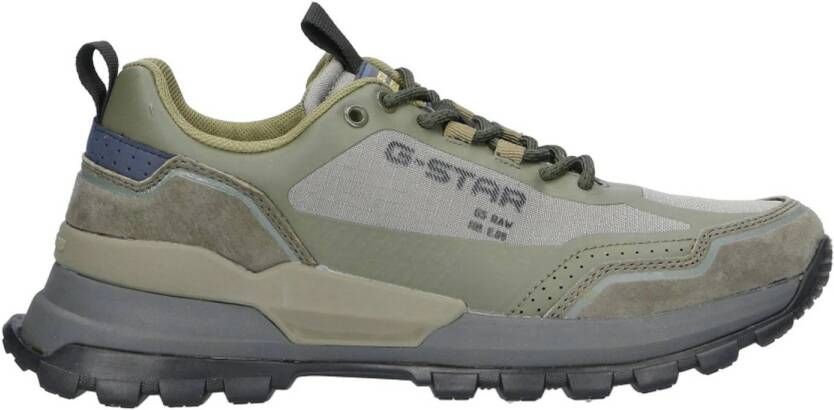 G-STAR Rackam Runner suède sneakers grijs olijfgroen