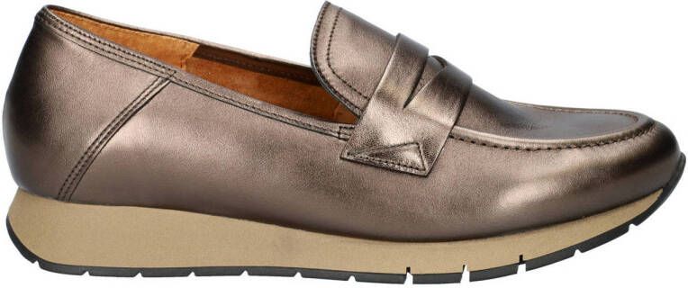 Gabor Bronzen Leren Basket Sneakers Brown Dames