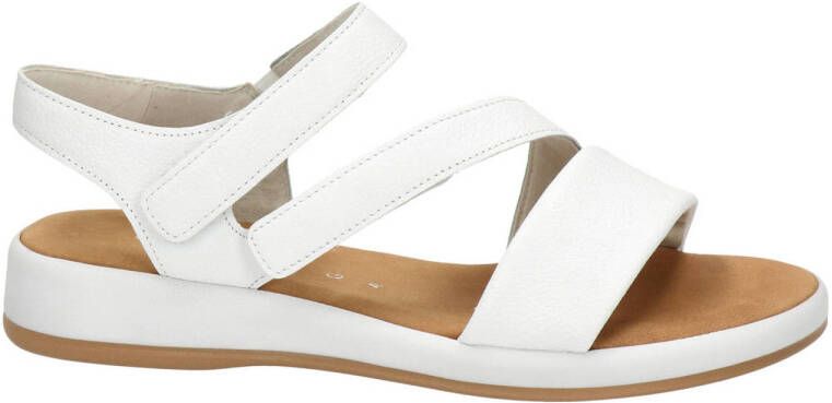 Gabor Witte Leren Sandalen Klittenbandsluiting White Dames