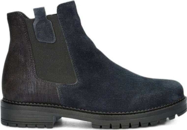 Gabor Suède Chelsea Boot met Metallic Detail Blue Dames