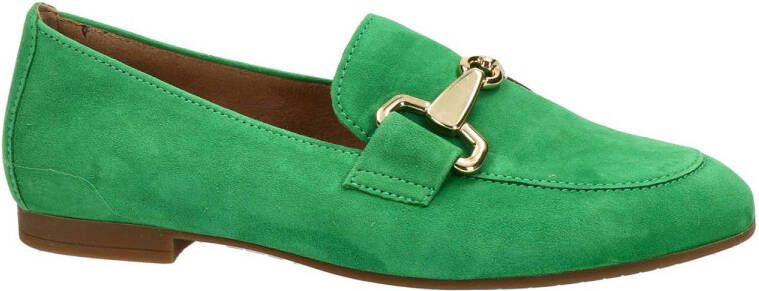 Gabor suède loafers met gesp groen