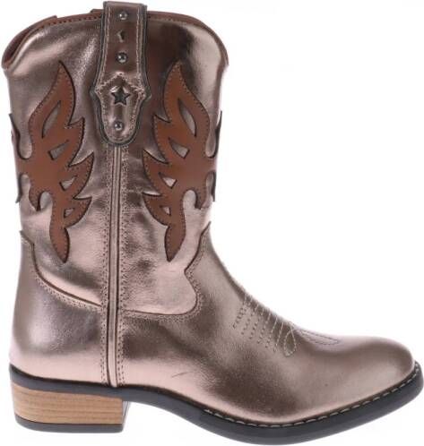 Gattino leren cowboylaarzen brons metallic