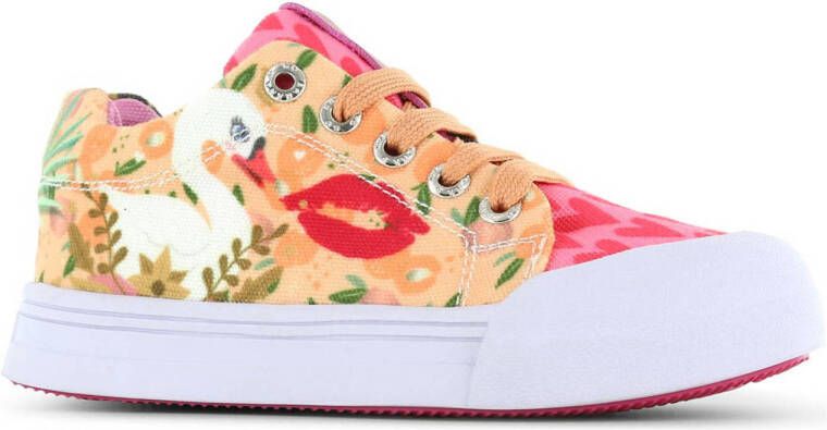 Go Banana's Swan sneakers zalm multi Oranje Meisjes Textiel Dierenprint 26