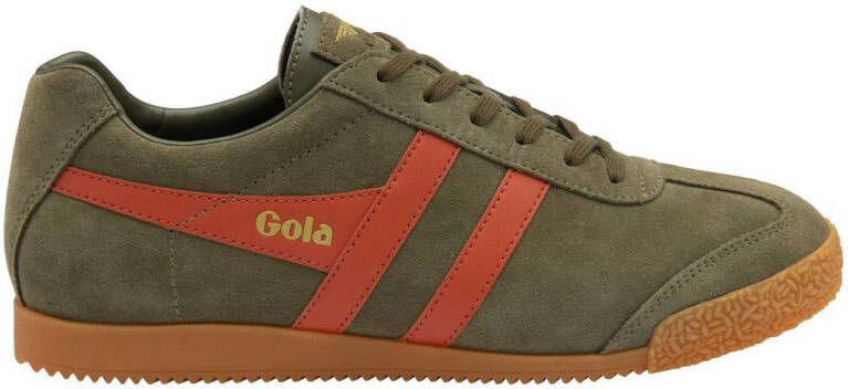 Gola Harrier suède sneakers kaki oranje