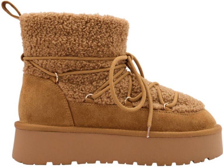 Graceland gevoerde teddy enkelboots cognac