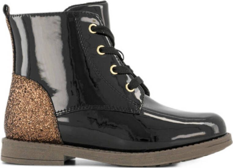 Graceland lak veterboots zwart