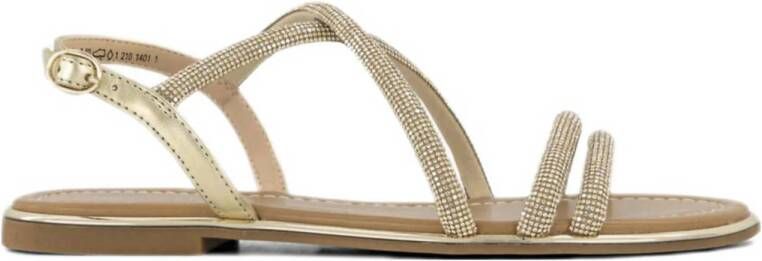 Graceland sandalen met strass goud