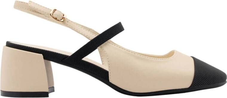 Graceland slingback pumps ecru zwart