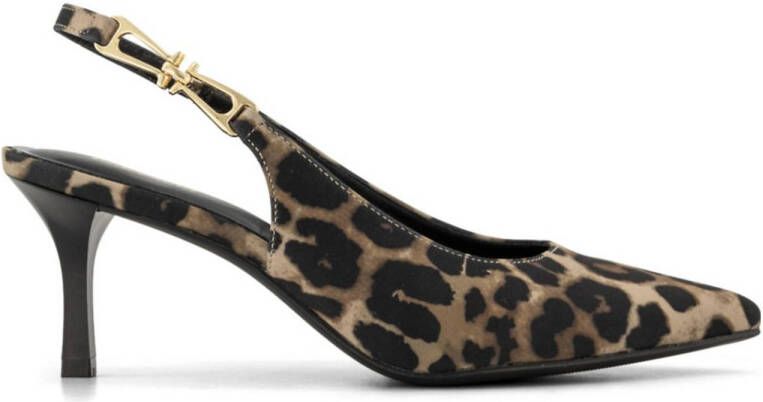 Graceland slingback pumps met panterprint bruin